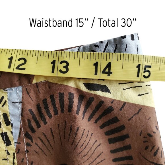 BCBG MaxAzria VTG Y2K 1990s Flared Skirt Floral Cotton Blue Brown Yellow Boho 4 - Picture 12 of 14